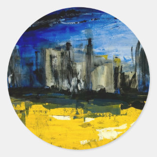 Skyline-Sticker Runder Aufkleber