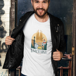 Skyline-T - Shirt Barcelona Spanien