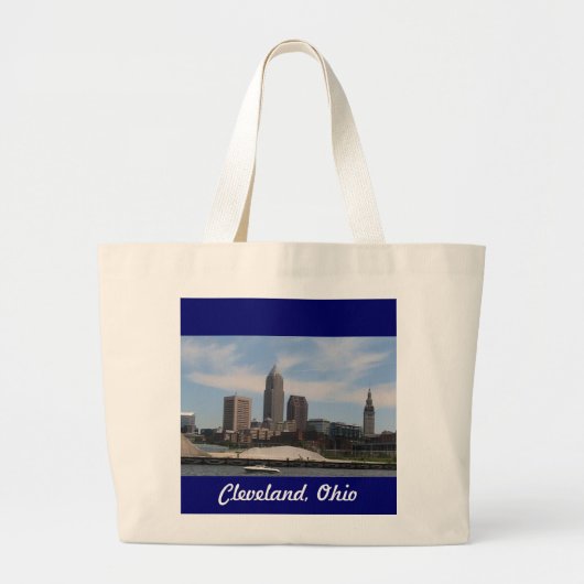 Skyline-Tasche Clevelands Ohio Jumbo Stoffbeutel (Vorne)