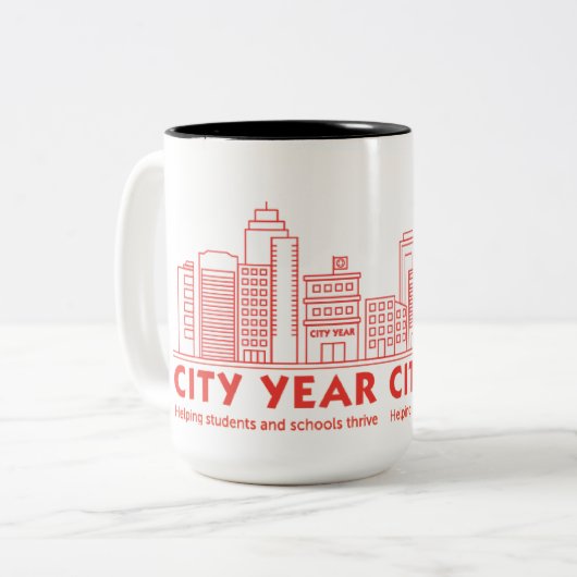 Skyline-Tasse des Jahres Zweifarbige Tasse (Vorderseite Links)
