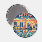 Skyline Texas Magnet (Vorderseite/Rückseite)