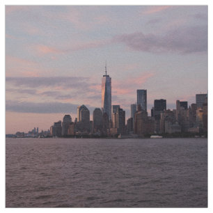 Skyline Themed, Ansicht einer Stadt und seine Stoff