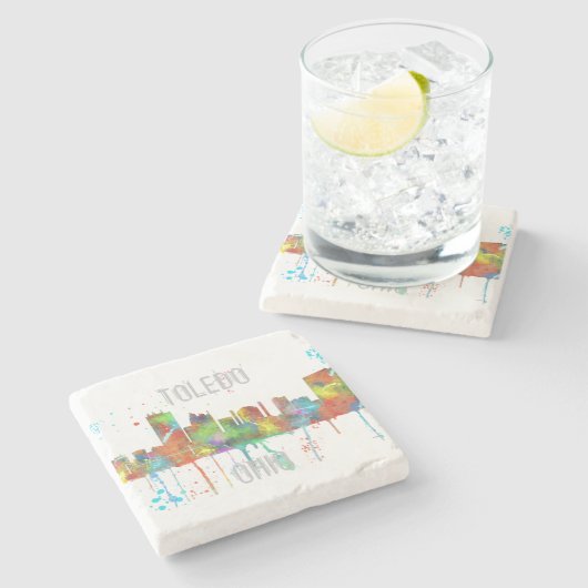 SKYLINE TOLEDOS OHIO STEINUNTERSETZER (Seitenansicht)