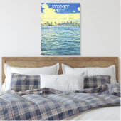 Skyline Travel Print von Sydney Harbour Leinwanddruck (Insitu (Schlafzimmer))
