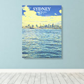 Skyline Travel Print von Sydney Harbour Leinwanddruck (Insitu (Holzboden))