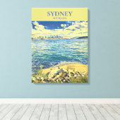 Skyline Travel Print von Sydney Harbour Leinwanddruck (Insitu (Holzboden))