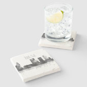 SKYLINE TULSAS, OKLAHOMA STEINUNTERSETZER (Seitenansicht)