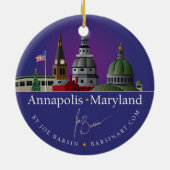 Skyline u. Krabbe Annapolis Maryland mit Keramikornament (Hinten)