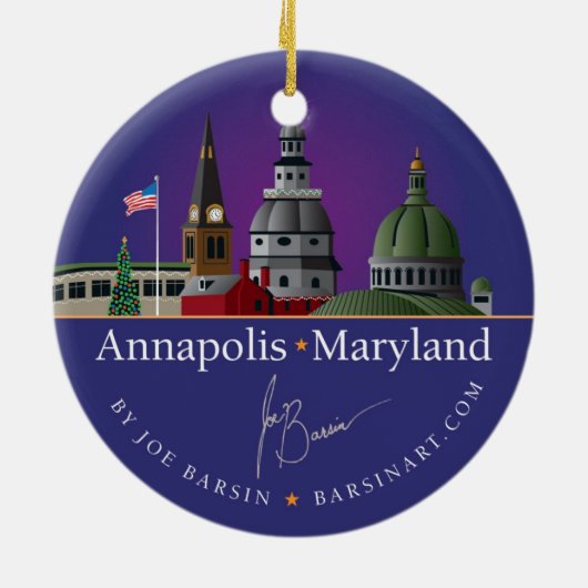 Skyline u. Krabbe Annapolis Maryland mit Keramikornament (Hinten)