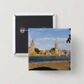 Skyline und Fluss der malerischen Stadt Inverness Button (Vorne & Hinten)