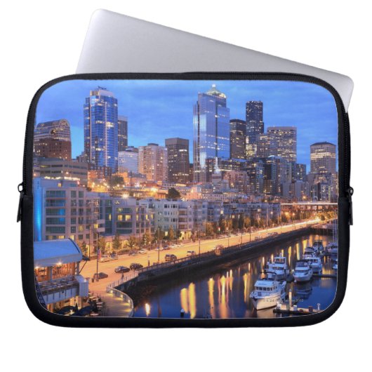 Skyline und Hafen von Seattle, Staat von Washingto Laptopschutzhülle (Vorderseite)