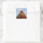 Skyline und Stein Quadratischer Aufkleber (Tasche)