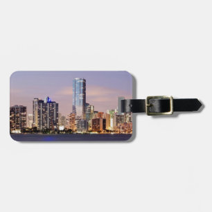 Skyline USA, Florida, Miami an Dämmerung 2 Gepäckanhänger