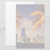 Skyline USA, Florida, Miami an der Dämmerung Briefpapier (Vorne/Hinten)