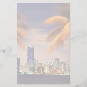 Skyline USA, Florida, Miami an der Dämmerung Briefpapier