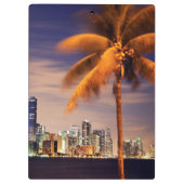 Skyline USA, Florida, Miami an der Dämmerung Klemmbrett (Rückseite)