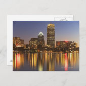 Skyline USA, Massachusetts, Boston an Dämmerung 2 Postkarte (Vorne/Hinten)
