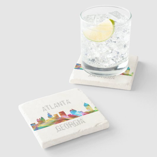 SKYLINE VIBRANCE ATLANTAS GEORGIA - STEINUNTERSETZER (Seitenansicht)