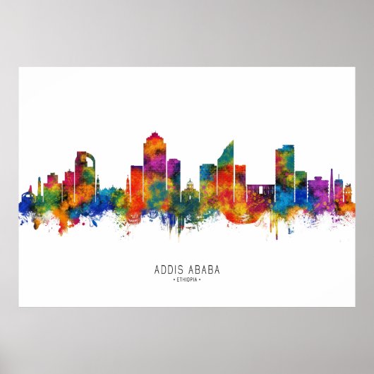 Skyline von Addis Abeba Äthiopien Poster (Vorne)