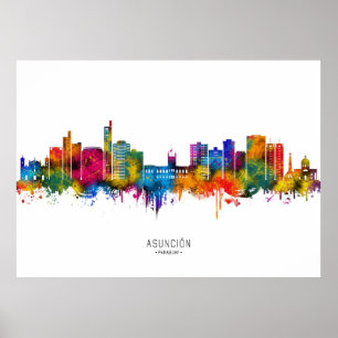 Skyline von Asunción Paraguay Poster
