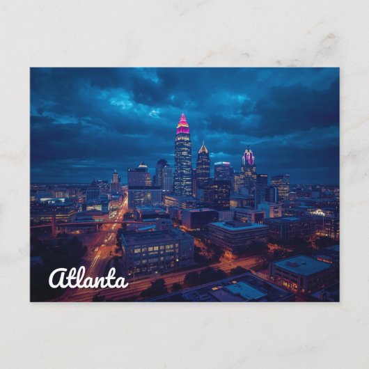 Skyline von Atlanta Georgia Downtown Postkarte (Vorderseite)