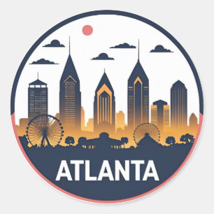 Skyline von Atlanta Georgia Runder Aufkleber