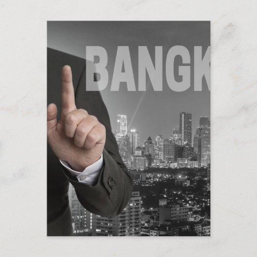 Skyline von Bangkok in der Nacht Postkarte (Vorderseite)