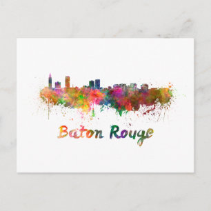 Skyline von Baton Rouge in Aquarellkopie Postkarte