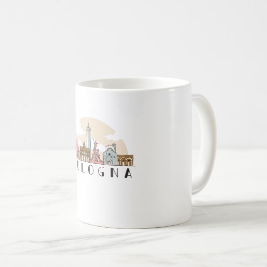 Skyline von Bologna Kaffeetasse (VorderseiteRechts)