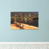 Skyline von Boston, Massachusetts 3 Leinwanddruck (Insitu (Holzboden))