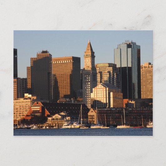 Skyline von Boston, Massachusetts 5 Postkarte (Vorderseite)