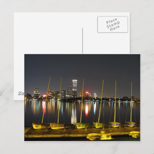 Skyline von Boston Postkarte (Vorne/Hinten)