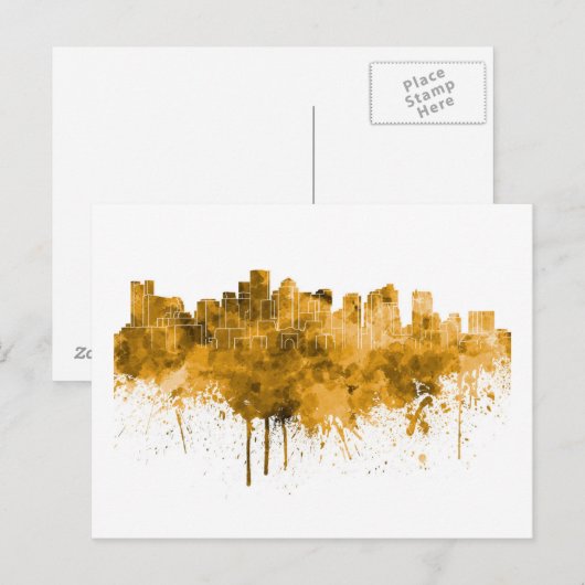 Skyline von Boston Postkarte (Vorne/Hinten)