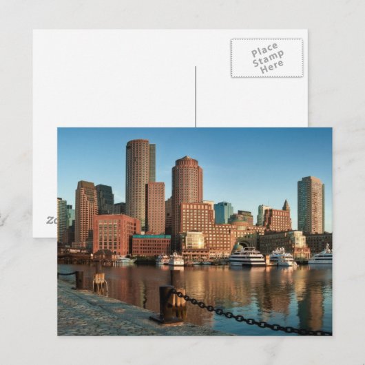 Skyline von Boston Postkarte (Vorne/Hinten)