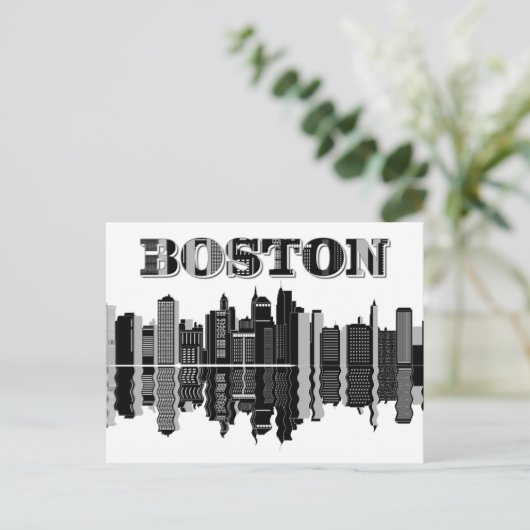 Skyline von Boston Postkarte (Stehend Vorderseite)