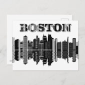 Skyline von Boston Postkarte (Vorne/Hinten)