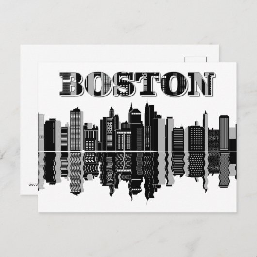 Skyline von Boston Postkarte (Vorne/Hinten)