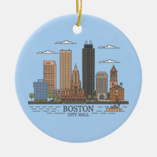 Skyline von Boston, Skyline von Boston MA Keramik Ornament