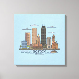 Skyline von Boston, Skyline von Boston MA Leinwanddruck