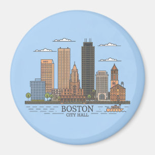 Skyline von Boston, Skyline von Boston MA Magnet