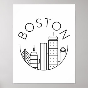 Skyline von Boston, Skyline von Boston MA Poster