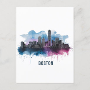 Skyline von Boston, Skyline von Boston MA Postkarte