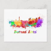 Skyline von Buenos Aires in Aquarell Postkarte (Vorderseite)