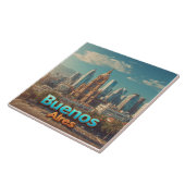 Skyline von Buenos Aires mit historischer Kathedra Fliese (Seite)