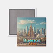 Skyline von Buenos Aires mit historischer Kathedra Magnet (Vorderseite/Rückseite)