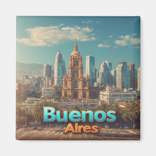 Skyline von Buenos Aires mit historischer Kathedra Magnet (Vorne)