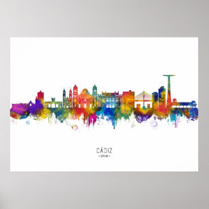 Skyline von Cádiz Spanien Poster