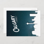 Skyline von Calgary nach Nacht - Postkarte (Vorne/Hinten)