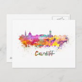 Skyline von Cardiff Postkarte (Vorne/Hinten)