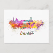 Skyline von Cardiff Postkarte (Vorderseite)